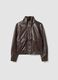 Girls&rsquo; brown jacket with zip and high neck, oversized fit_3