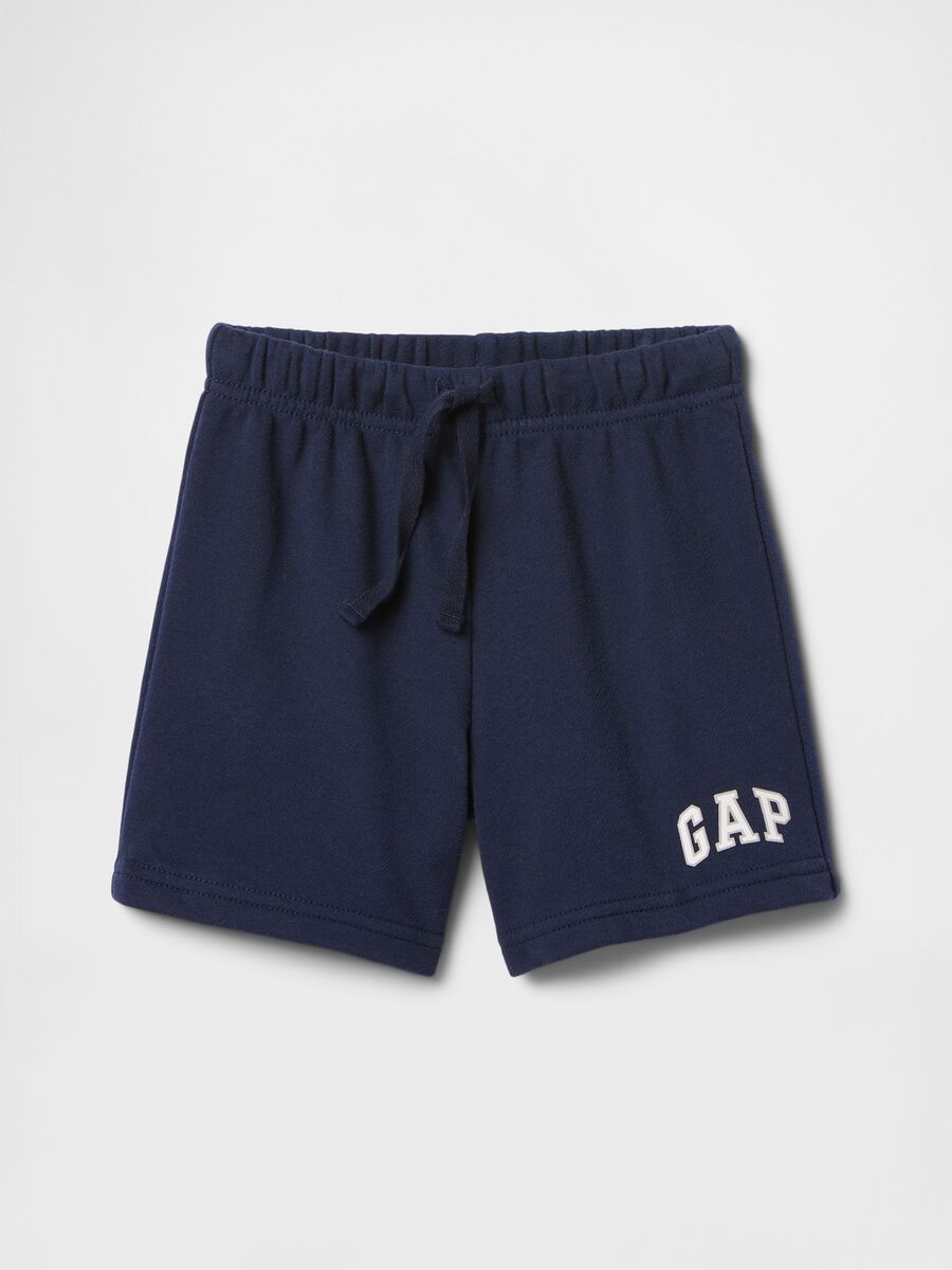 Navy Blue Cotton Blend Children's Shorts_0
