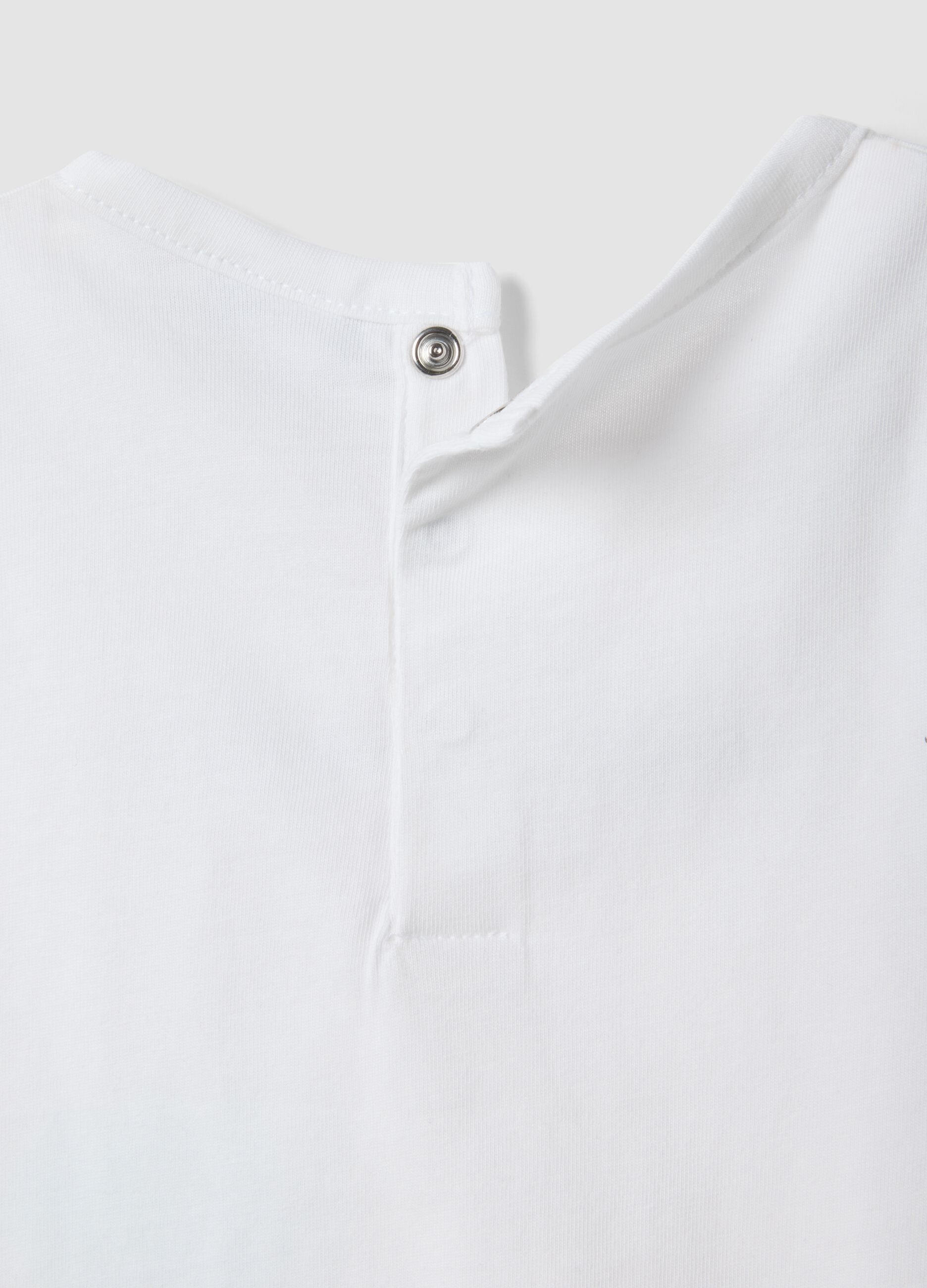 White organic cotton vest top with print