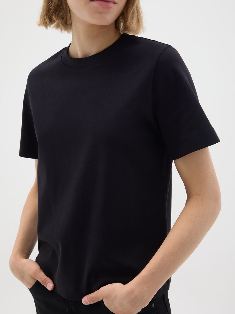 T-shirt in puro cotone nero regular fit_3