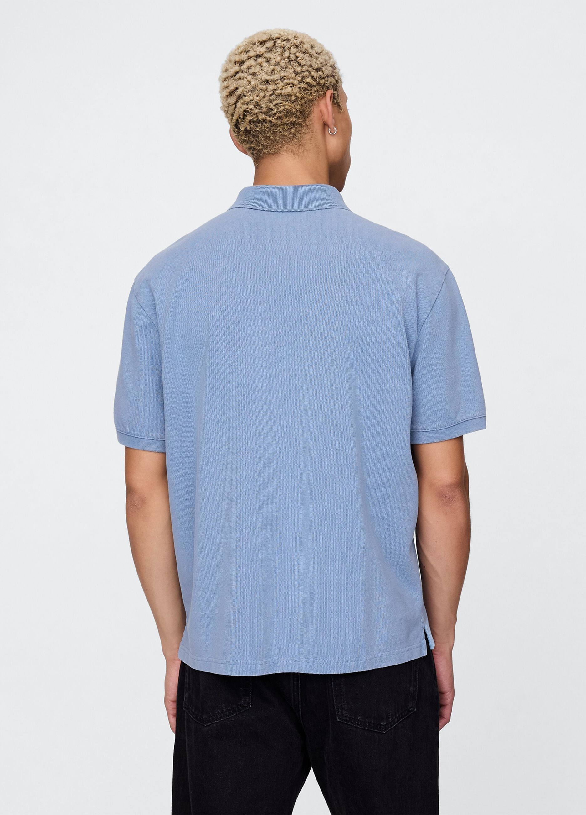 Blue short sleeve cotton polo by Gap