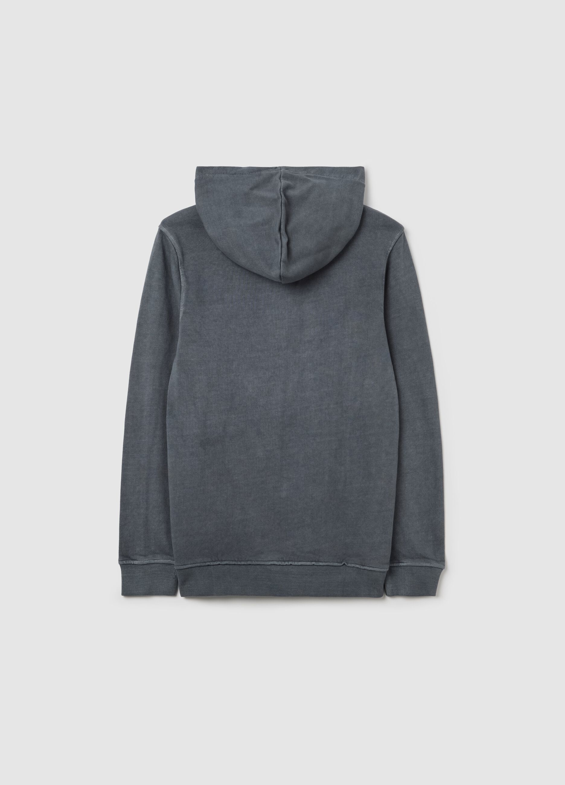 French terry sweatshirt with "ACID DROP" and hood