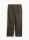 Pantaloni giallo ocra in puro cotone con tasche applicate_5
