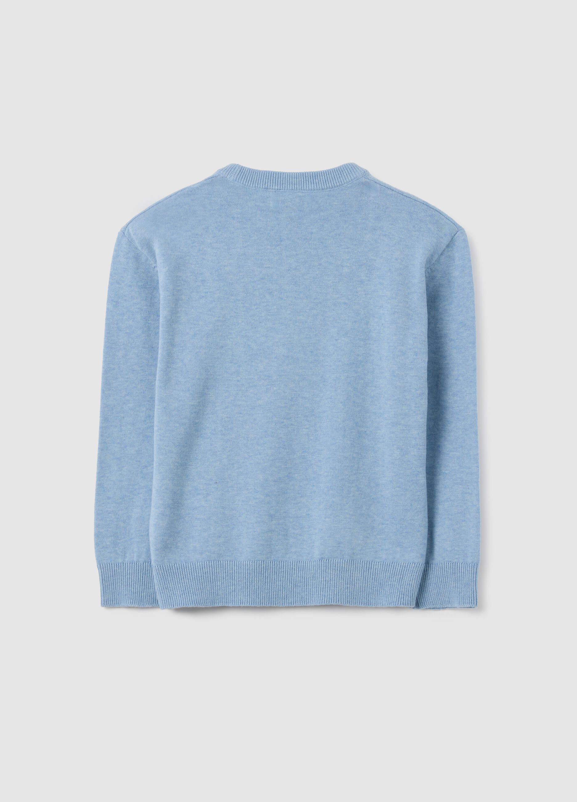 Boy's Blue Cotton Jumper Regular Fit