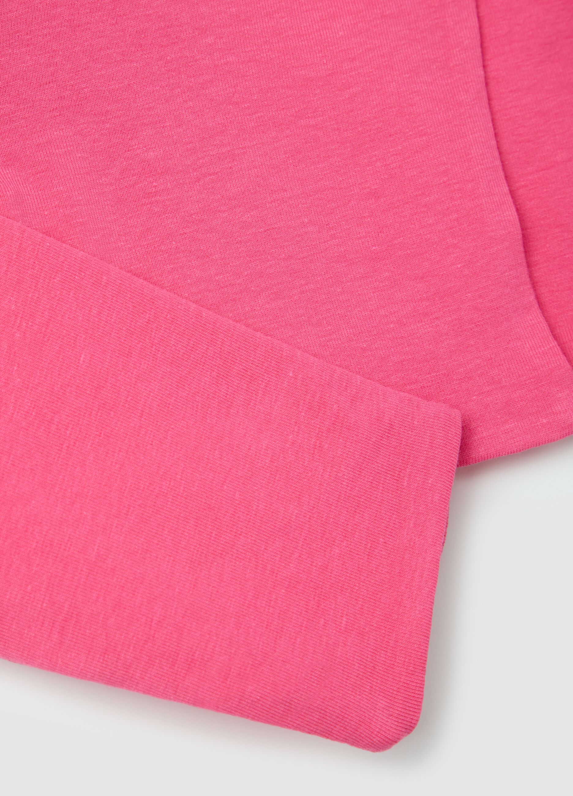 Pink long-sleeve cotton stretch T-shirt OVS Kids
