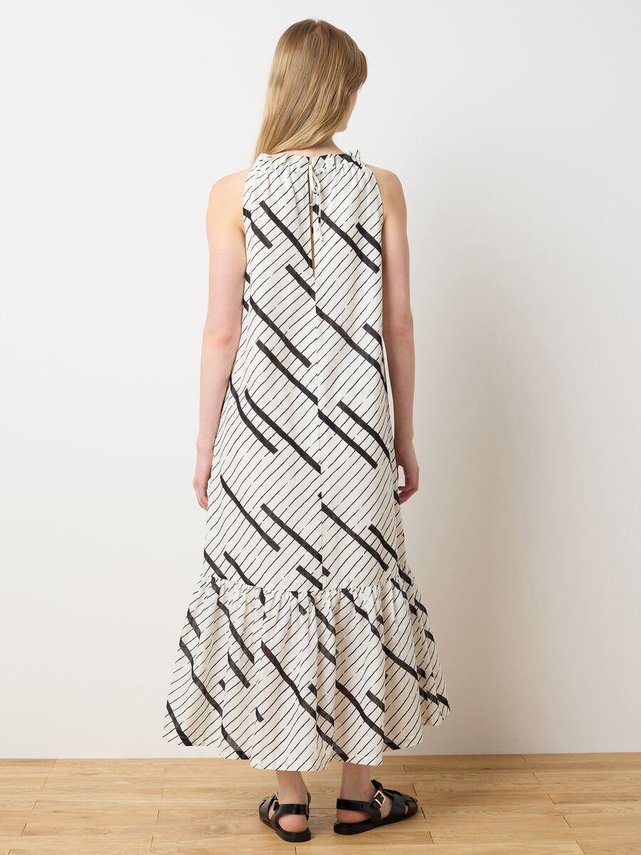 Women's long dress in pure multicolour cotton, oversized_3