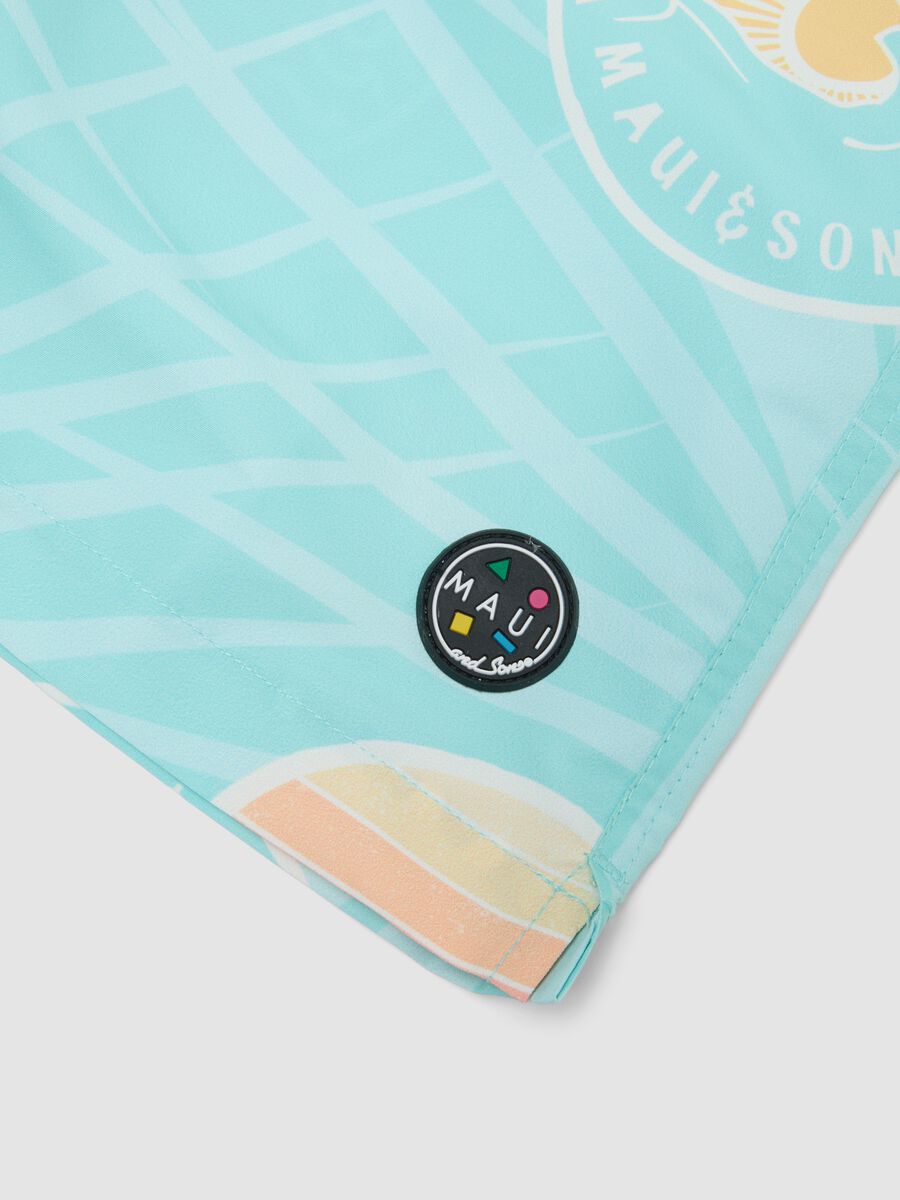 Blue boys&rsquo; swim shorts with all-over print_2