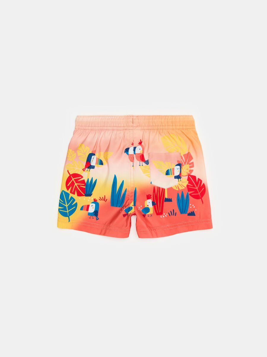 Swimming shorts with drawstring and print_1