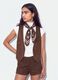 Gilet marrone in tessuto elasticizzato con borchie regular fit_0