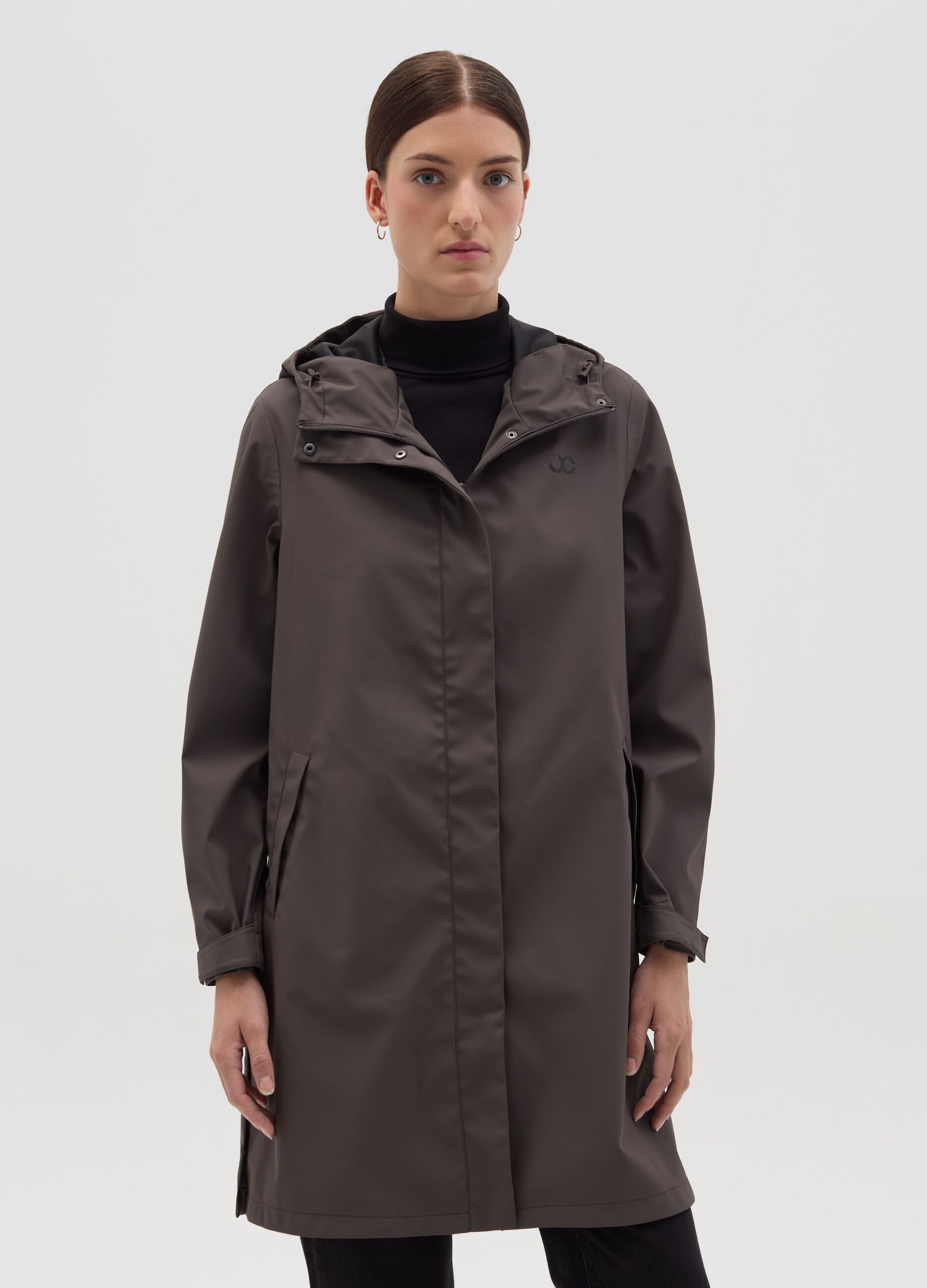 Long parka with hood