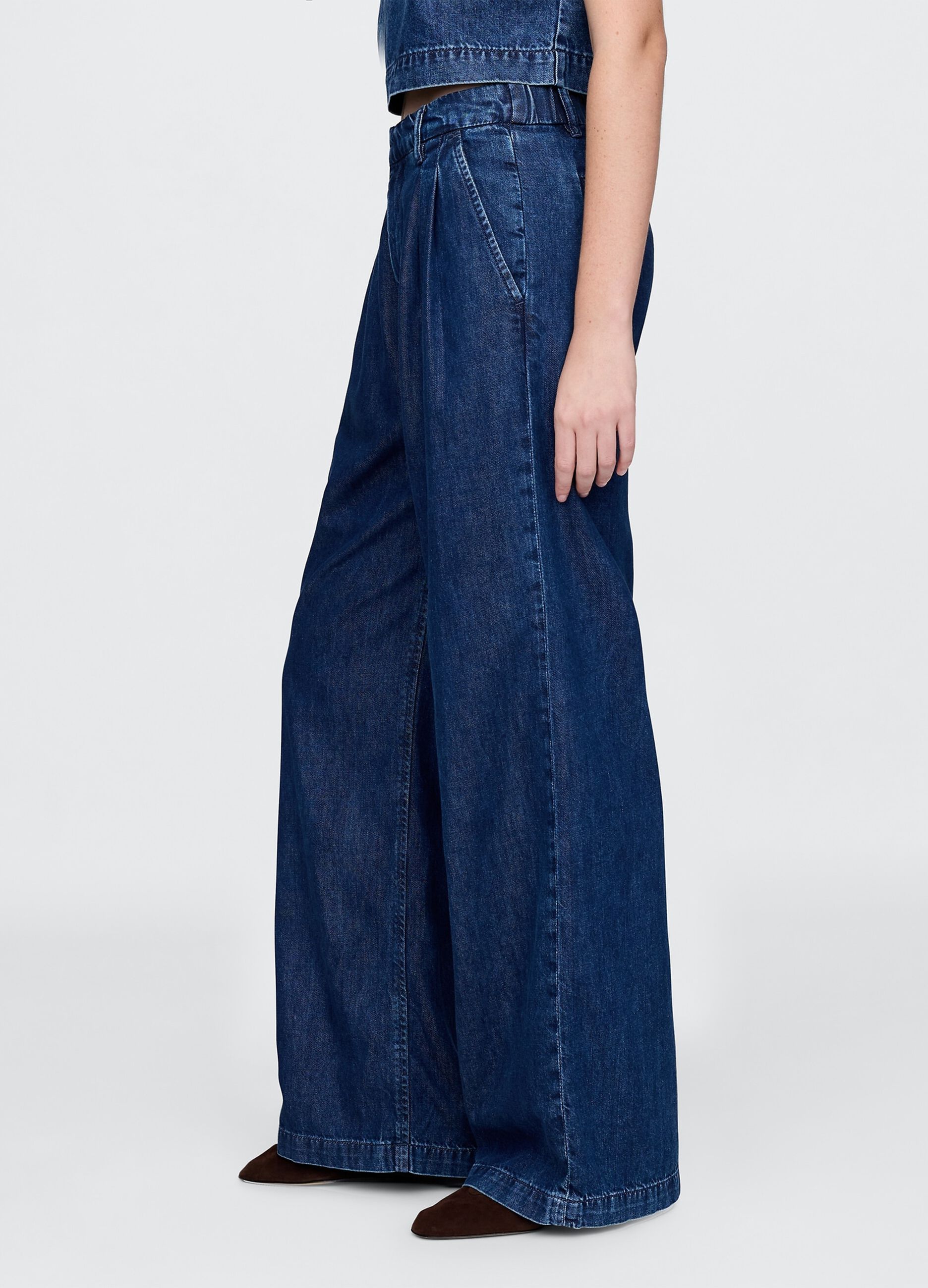 Palazzo Trousers in Denim