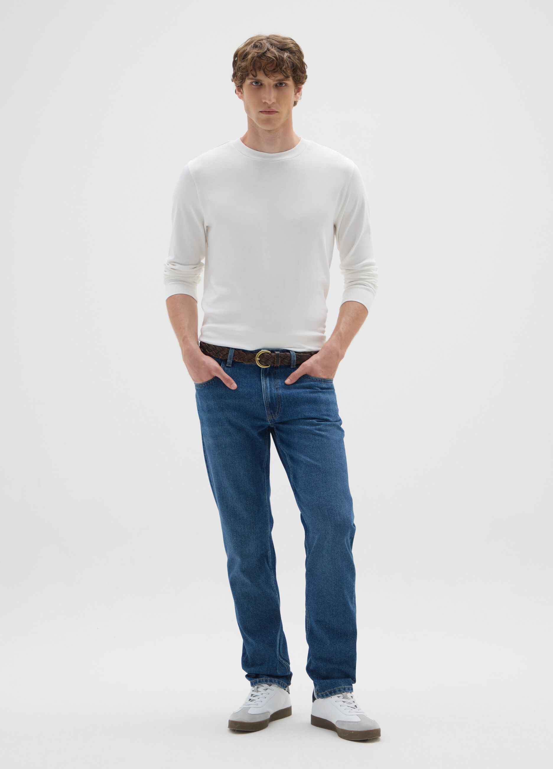 Regular fit blue denim jeans