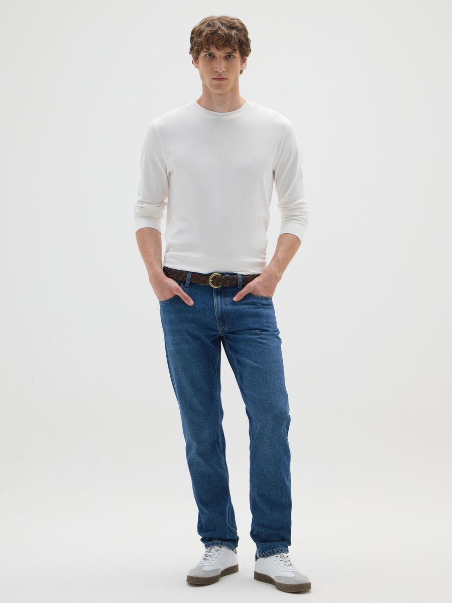 Regular fit blue denim jeans_0
