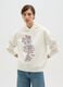 White regular fit cotton blend sweatshirt with Disney print_1