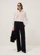 Black wide-leg trousers with elasticated waist_0