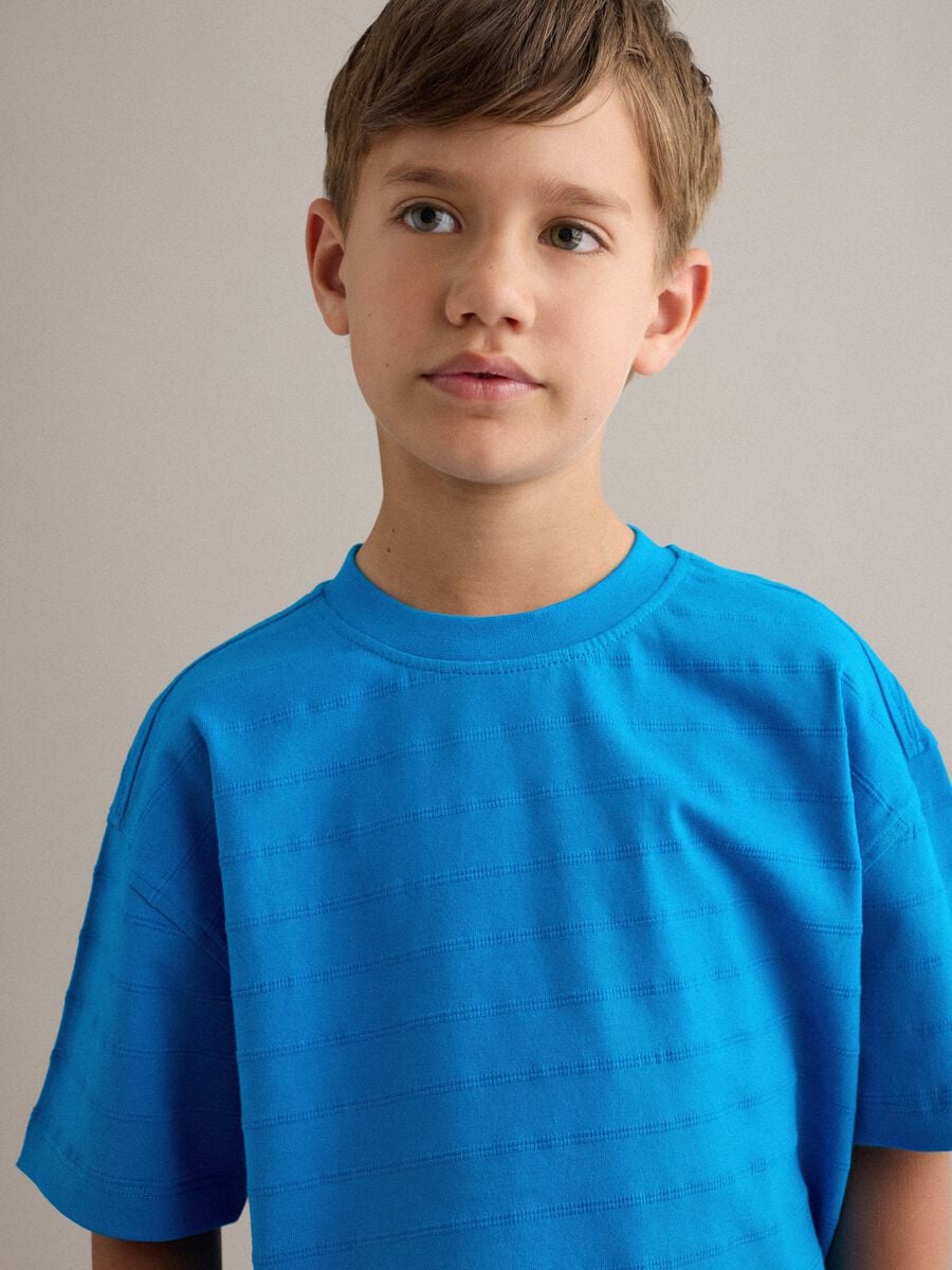 Children's regular fit blue pure cotton t-shirt_2