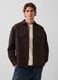 Dark brown cotton-lyocell blend shirt_0