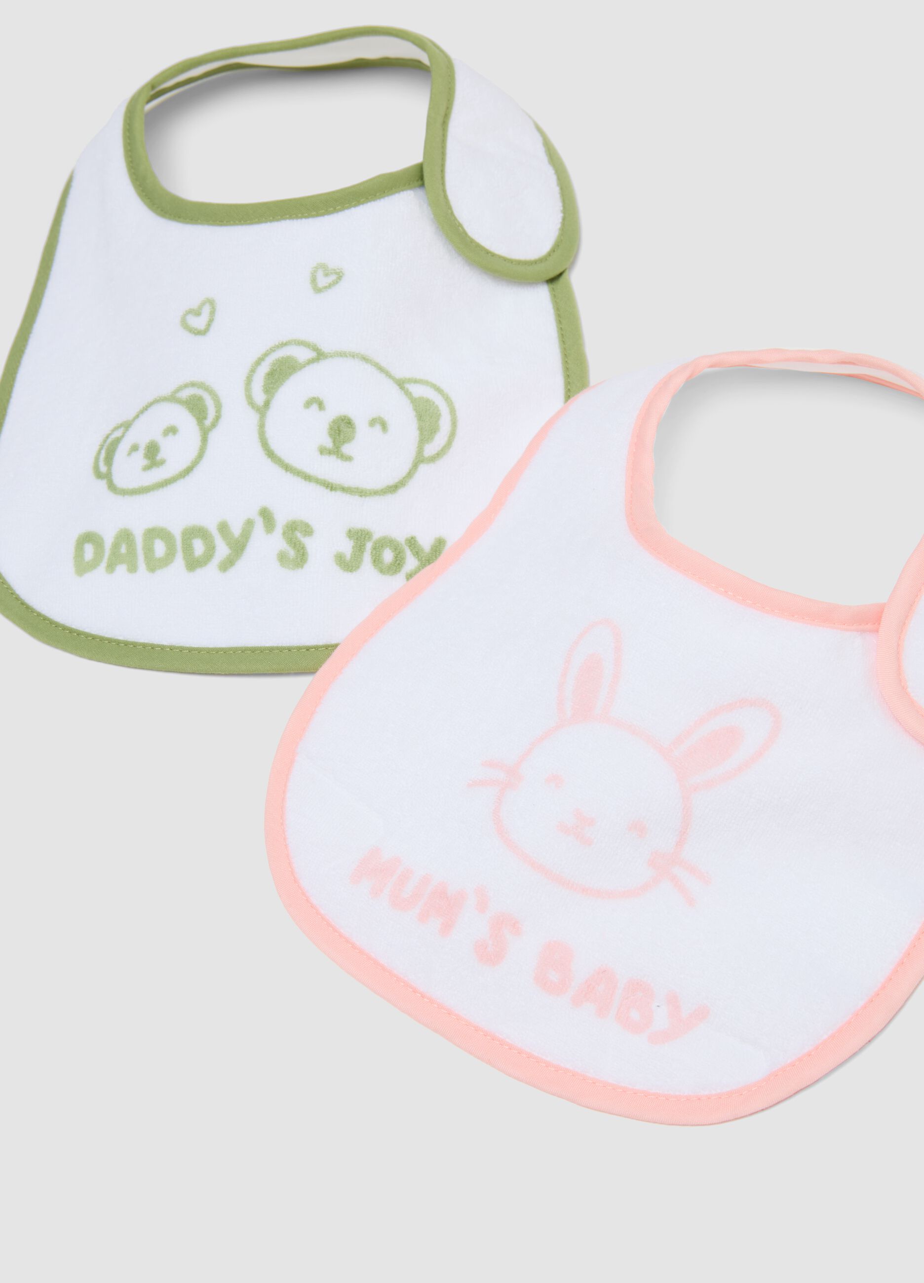 Pack of four multicolour baby bibs in organic cotton blend