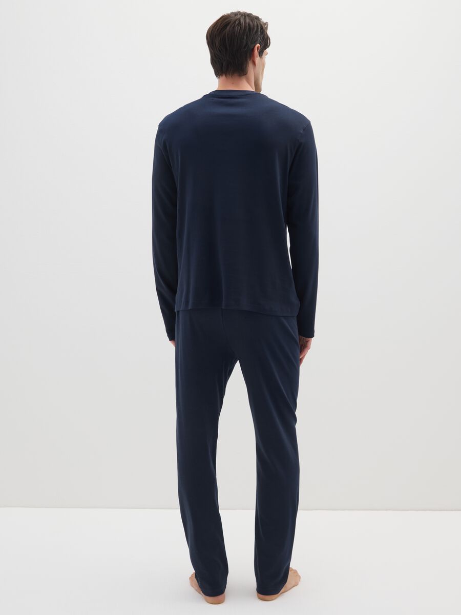 Pigiama blu da uomo in cotone_2
