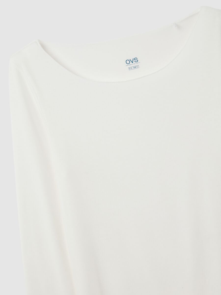 White stretch vest in mixed fabric_5