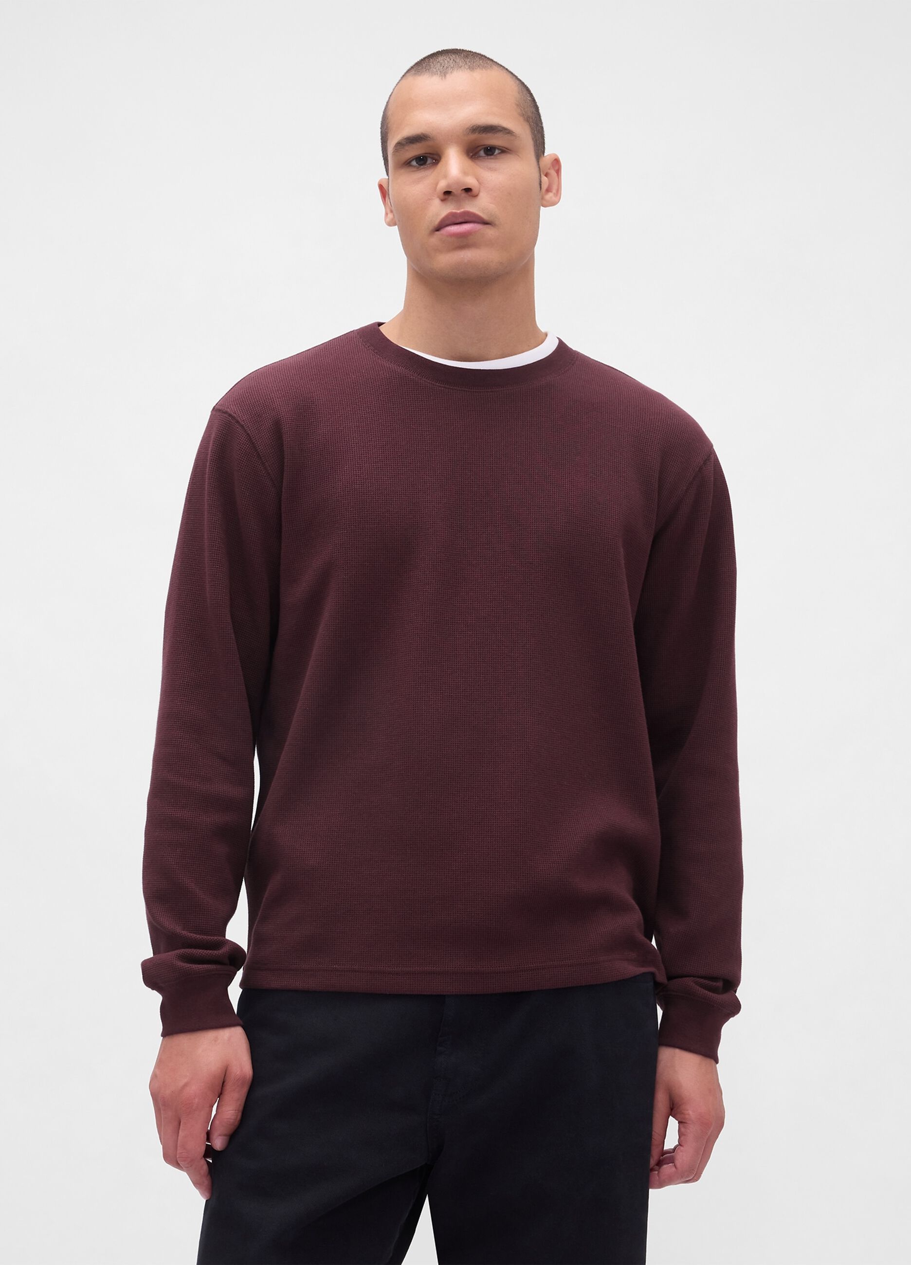 Stretch Long Sleeve Brown T-Shirt