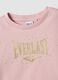 Pink cropped stretch cotton T-shirt with print for girls_2