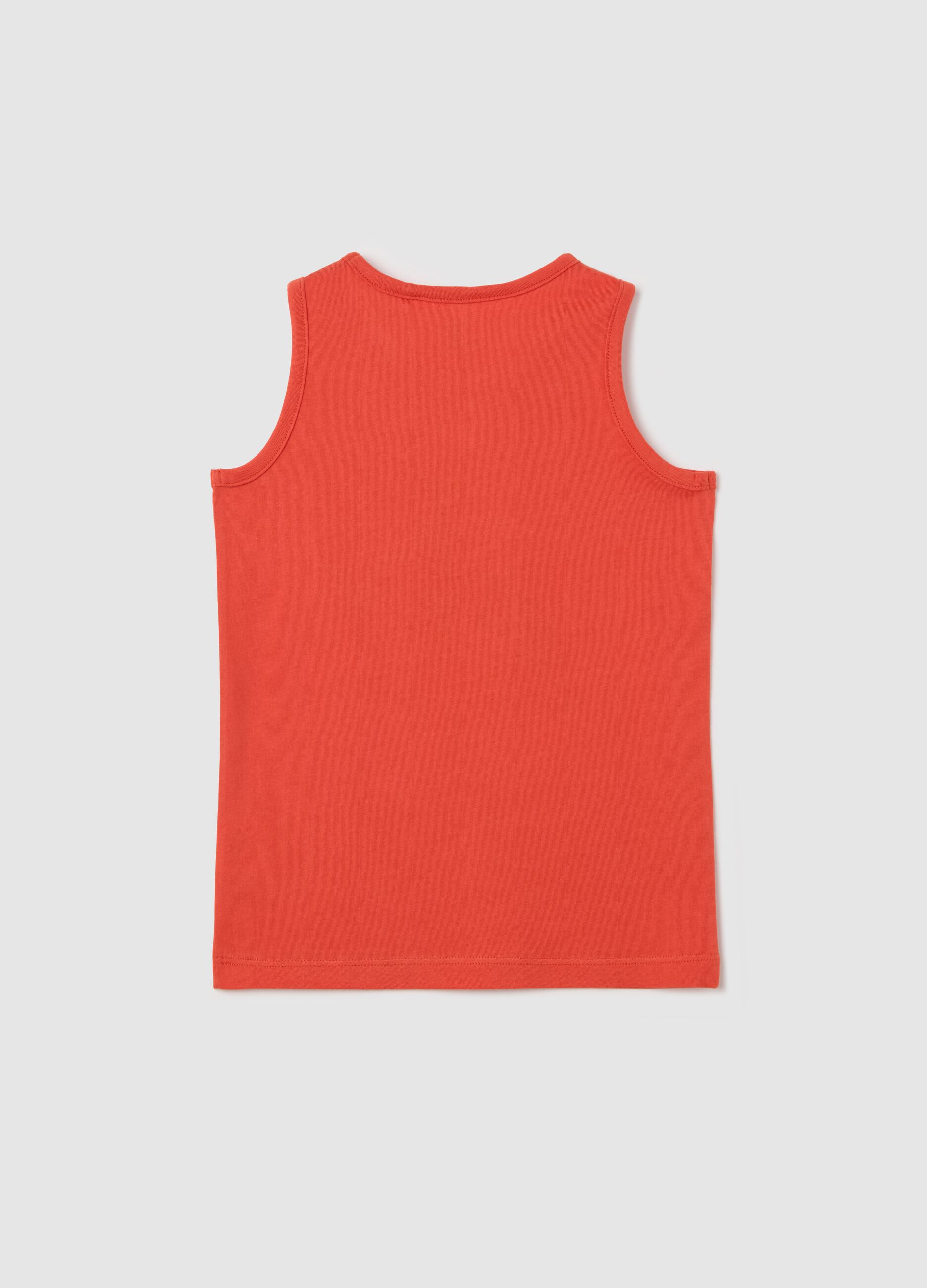 Red Tank Top with Fun Print by OVS Kids