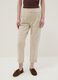 Beige Stretch Cotton Blend Regular Fit Trousers_1