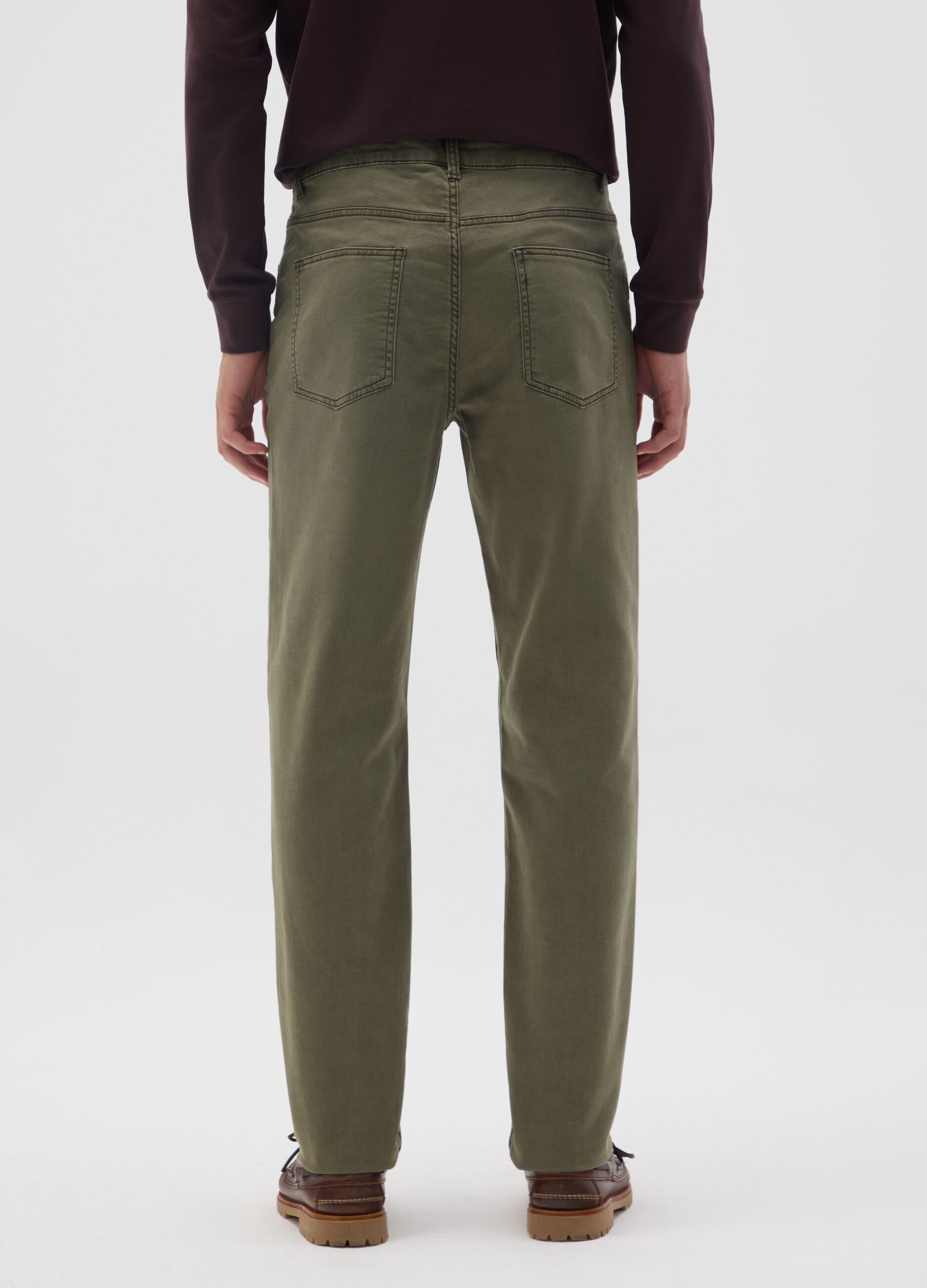 Pantaloni in cotone verde slim fit