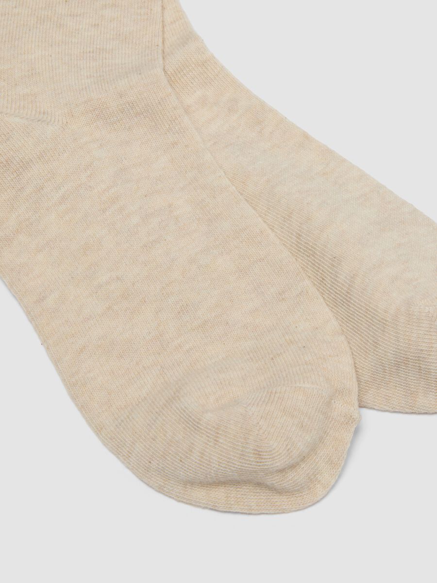 2-pack of beige socks in organic cotton blend_1