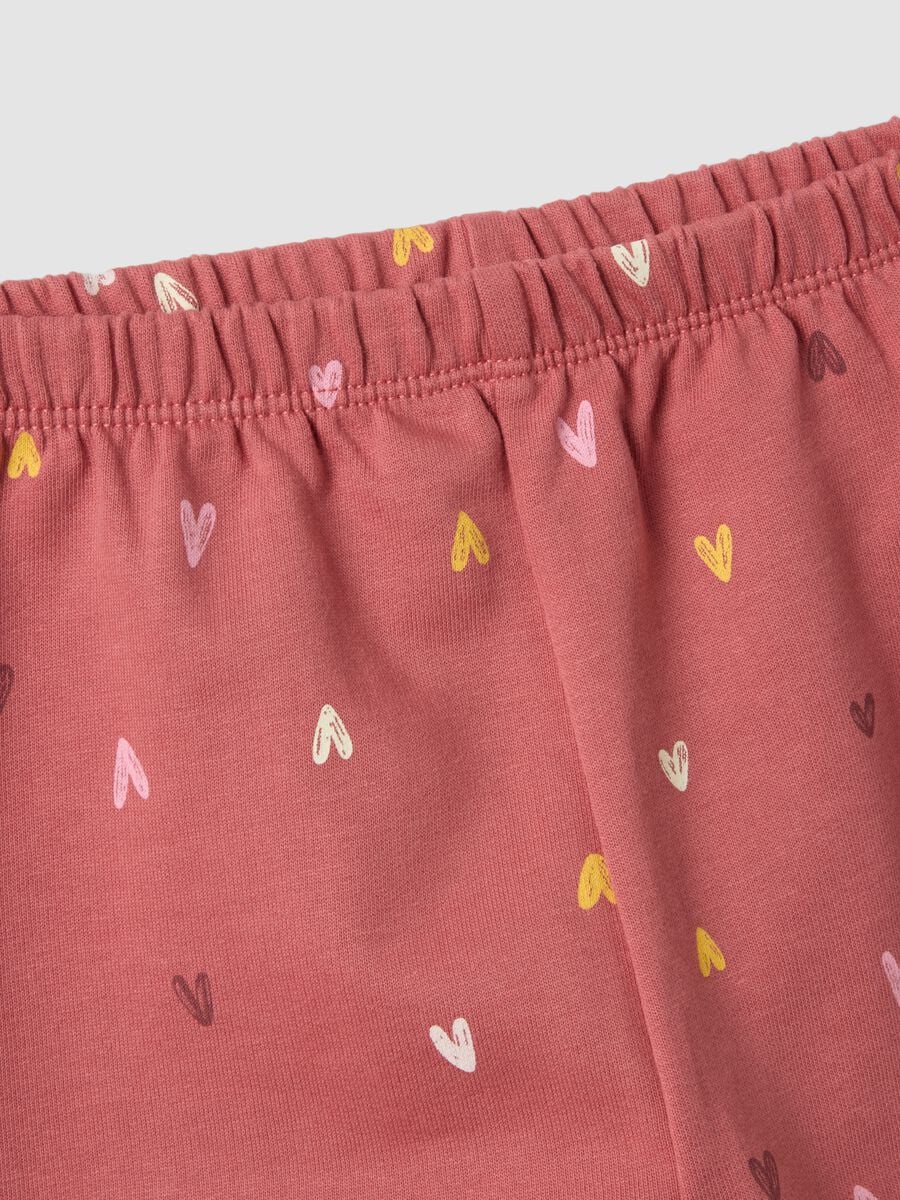 Pink crew‑neck pyjamas in pure organic cotton_2