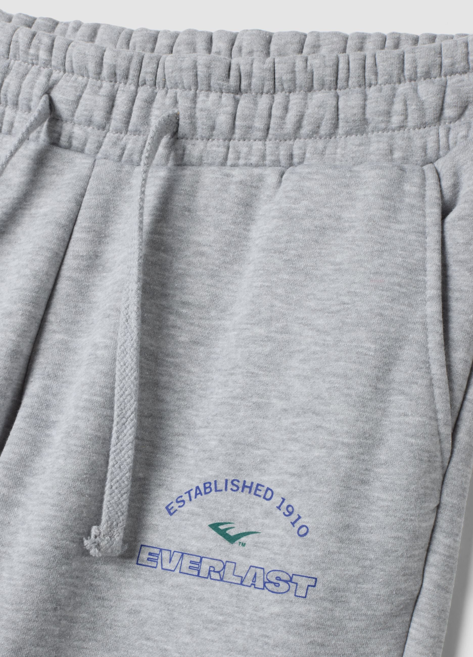 Grey marl cotton-blend joggers with contrast side stripes