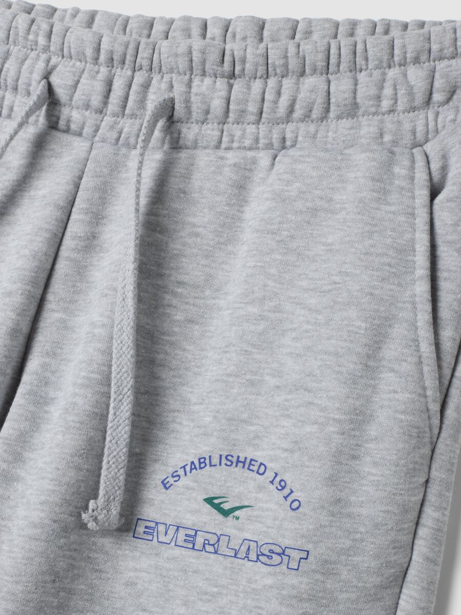 Grey marl cotton-blend joggers with contrast side stripes_1
