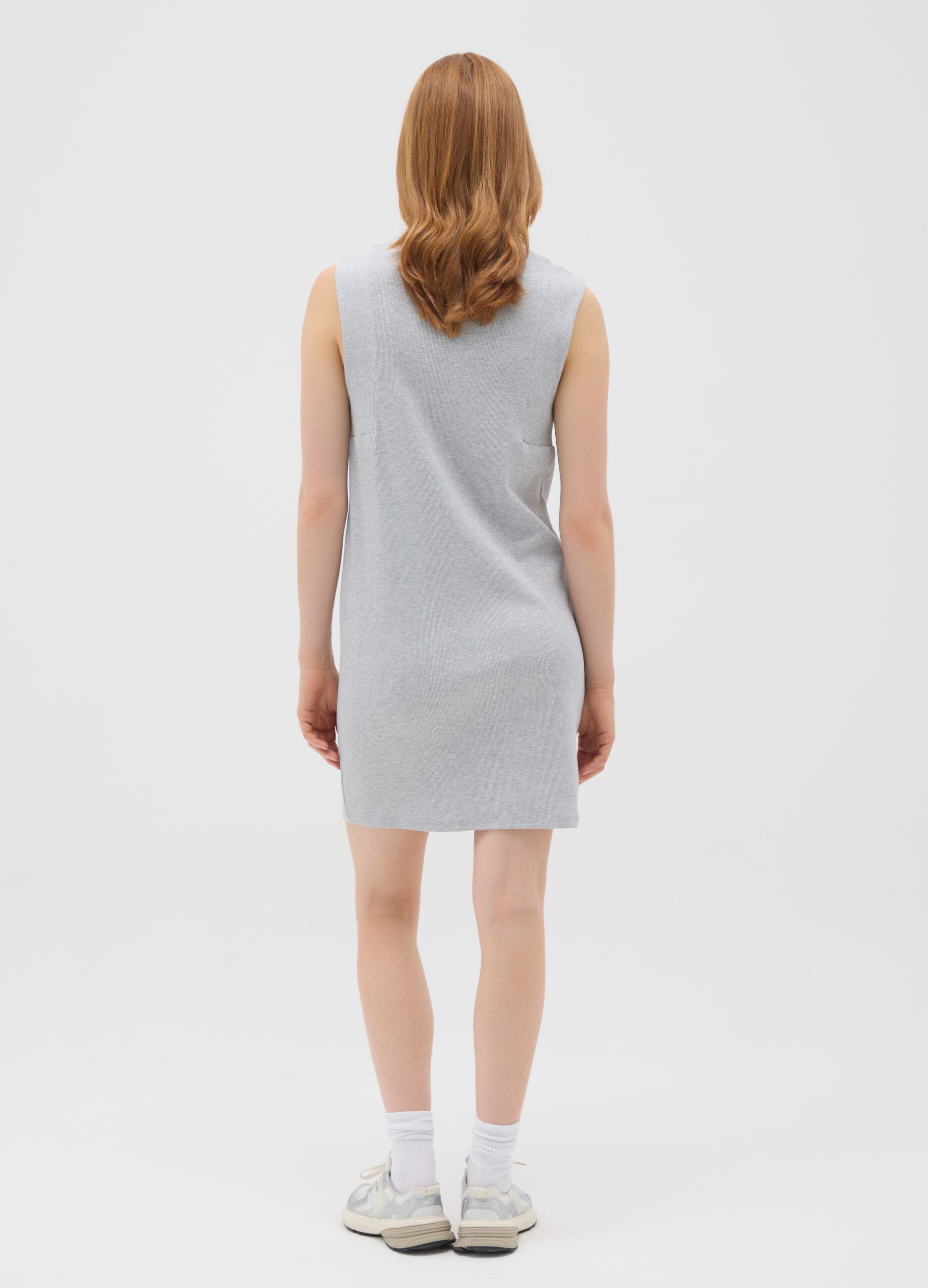 Abito da donna in cotone elasticizzato grigio fitted