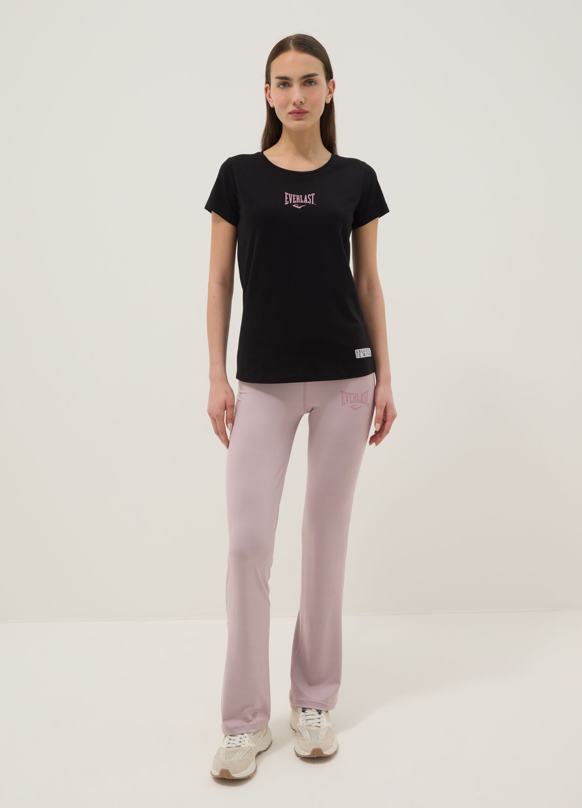 Black pure cotton regular fit T-shirt with logo
