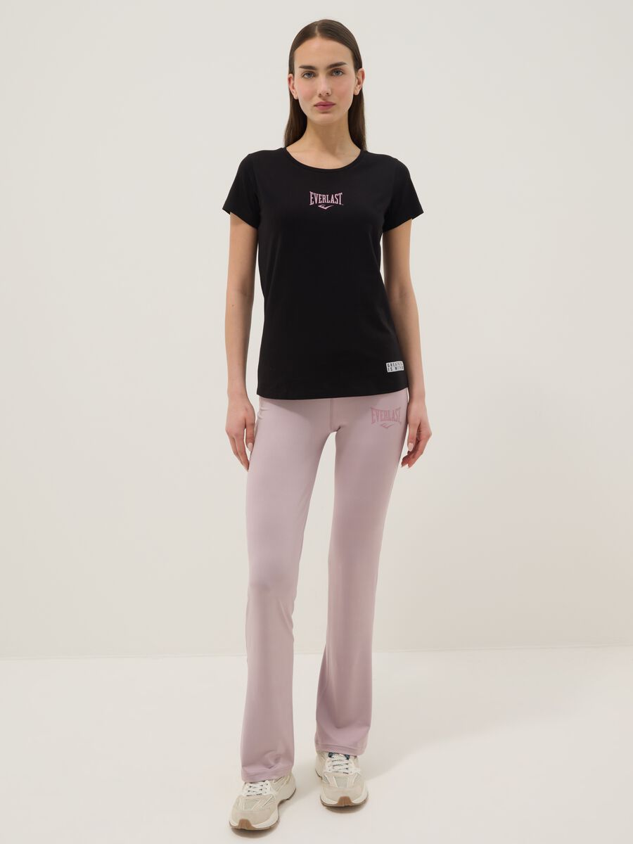T-shirt in puro cotone nero regular fit con logo_1