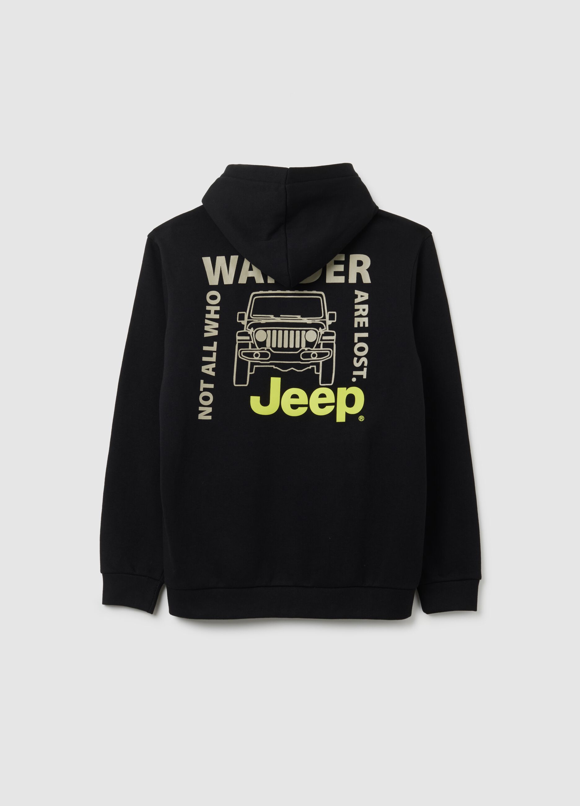 Felpa da bambino in misto cotone nera regular fit
