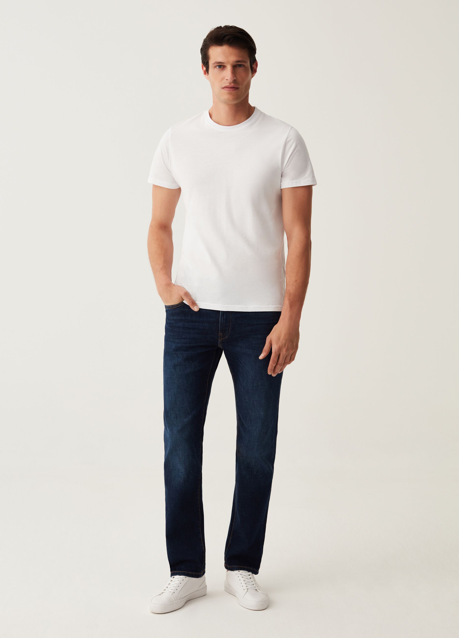 Jeans regular fit in cotone cross hatch_0