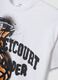 White pure cotton oversized T-shirt with basketball graphic print for boys_4