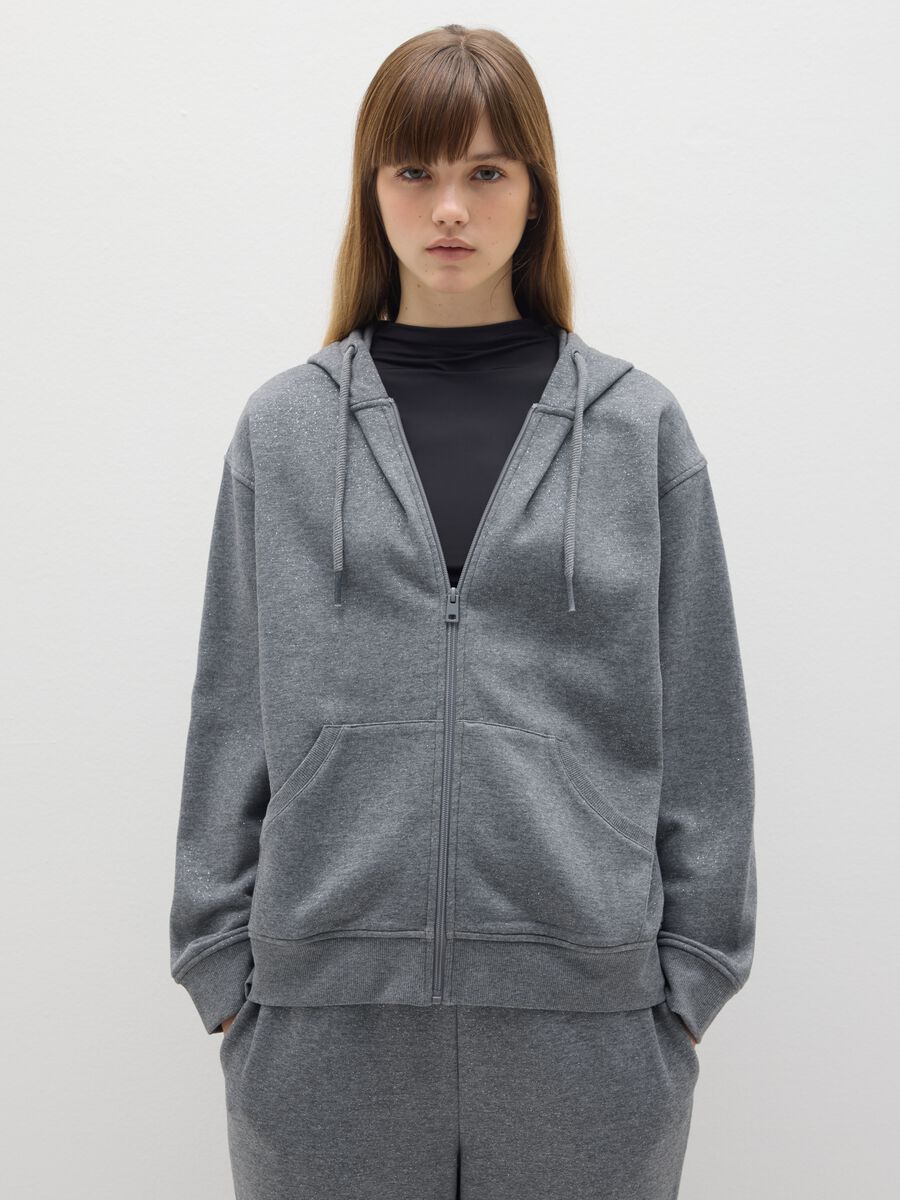 Grey hoodie with zip_0