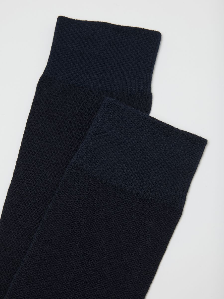 Three-pack long blue cotton stretchy socks_1