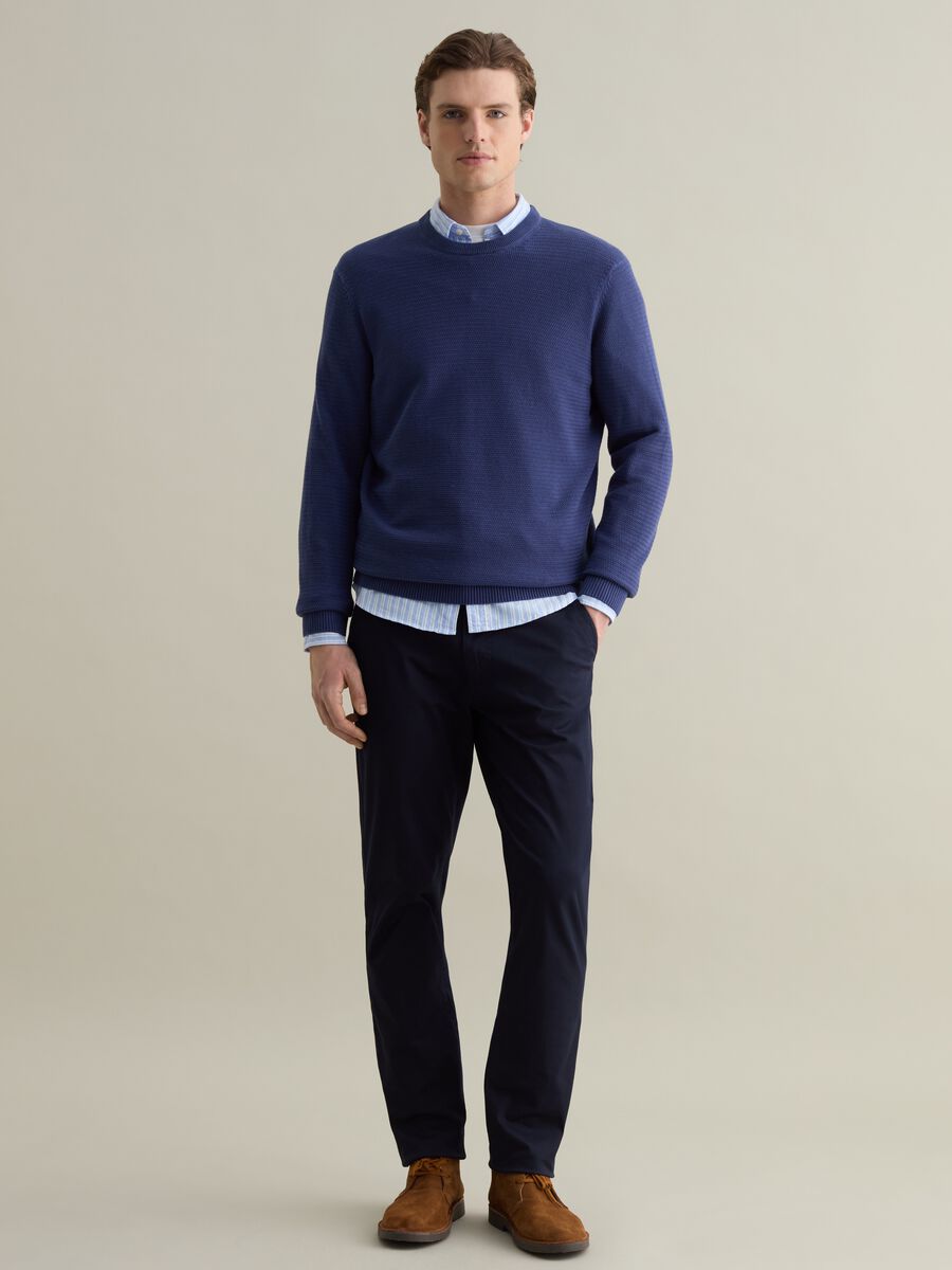 Cotton pullover with wavy trim_1