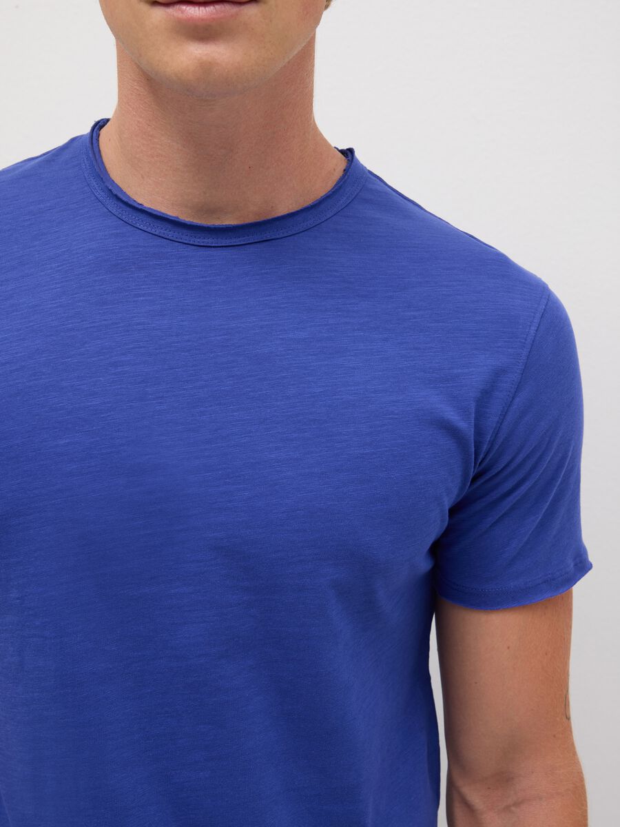 Men's Blue Regular Fit Pure Cotton T-Shirt_2