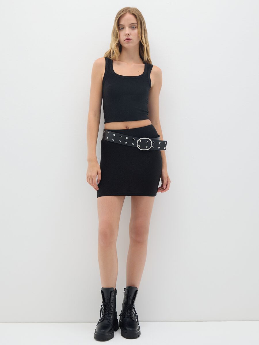 Women's Black Stretch Blend Top_1