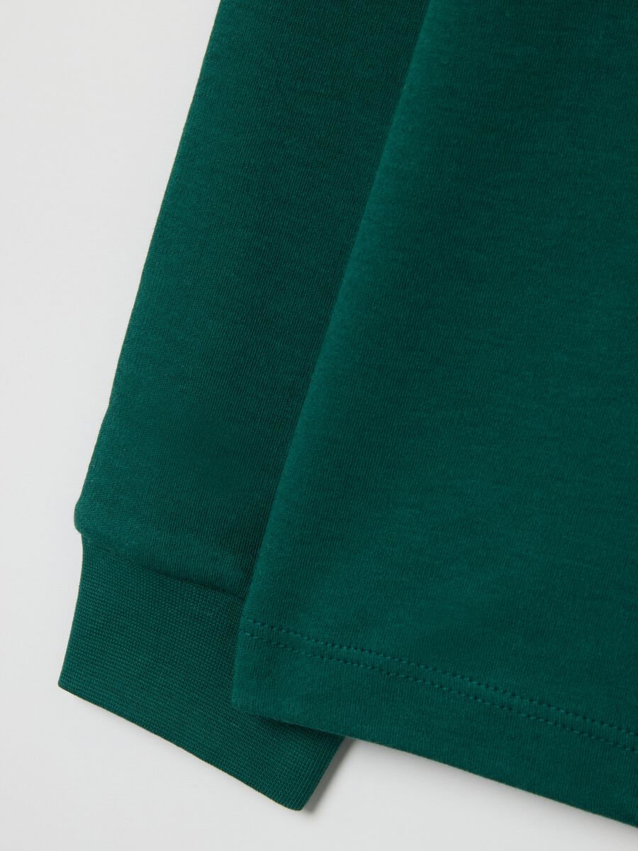 Children's green turtleneck sweater in pure cotton regular fit_3