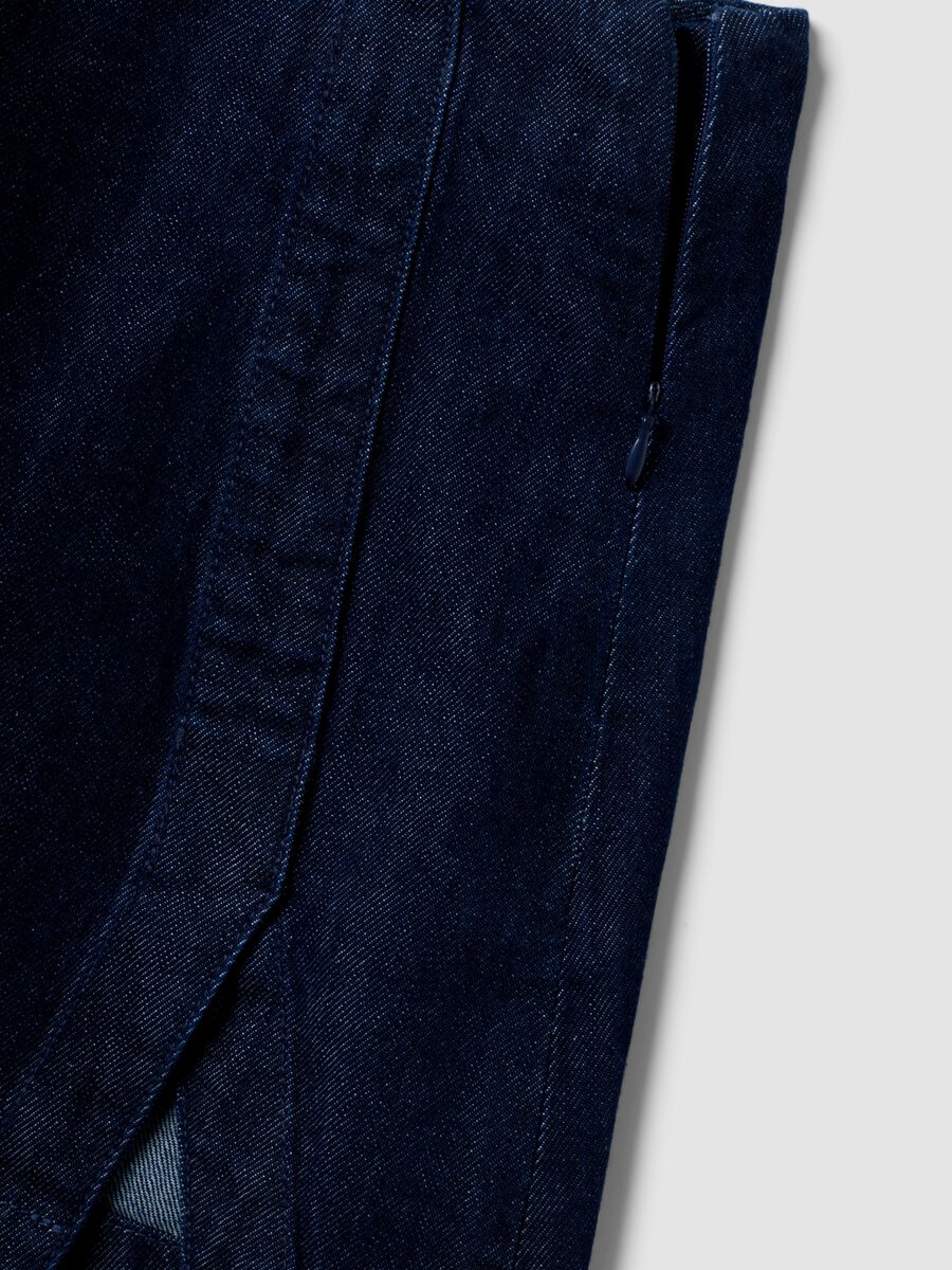 Gonna blu in denim di puro cotone_5