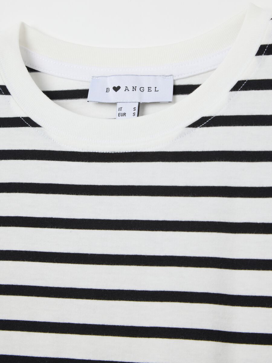 Black and white striped cotton T-shirt_5