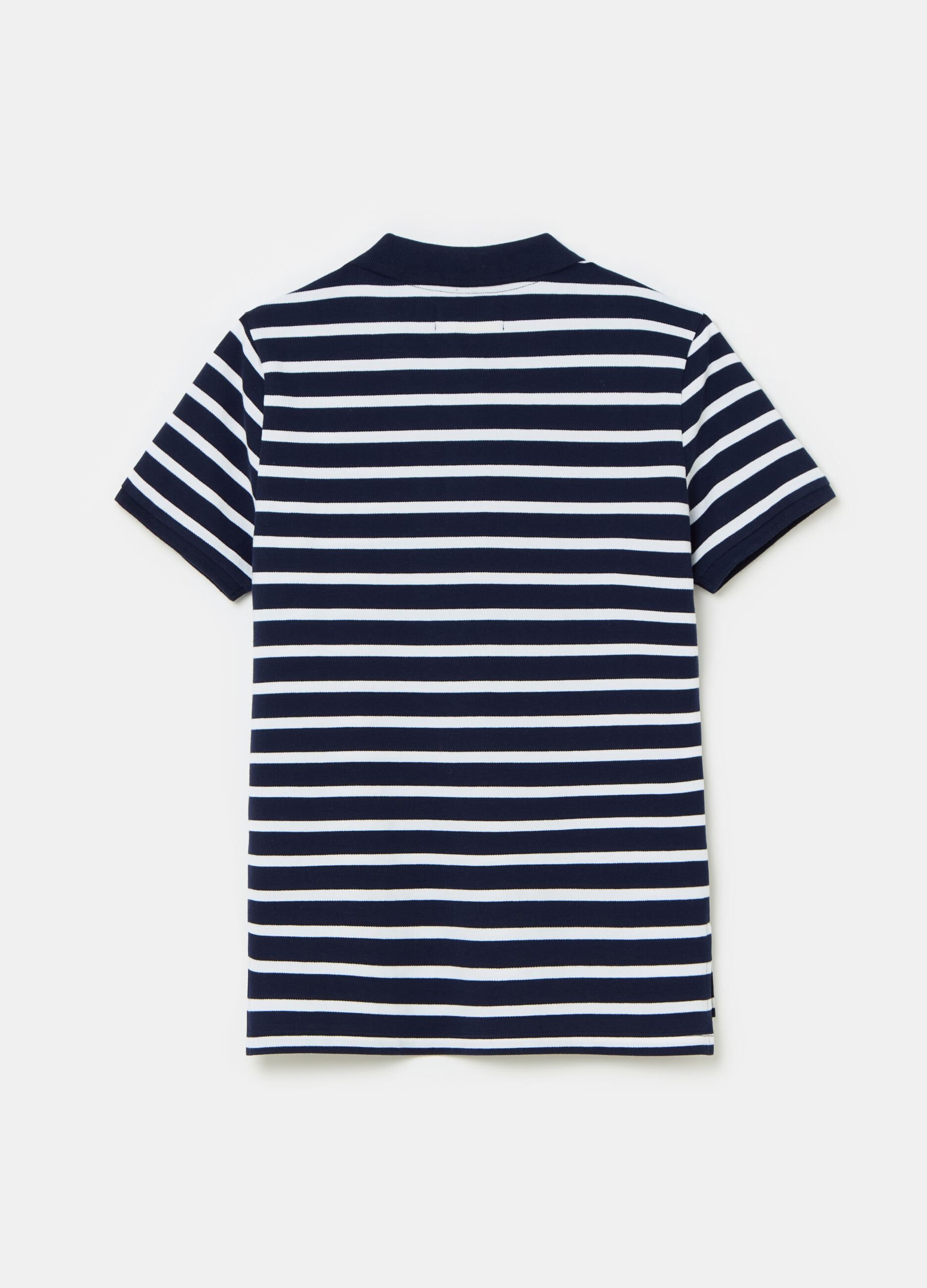 Polo in piquet di cotone bio a righe