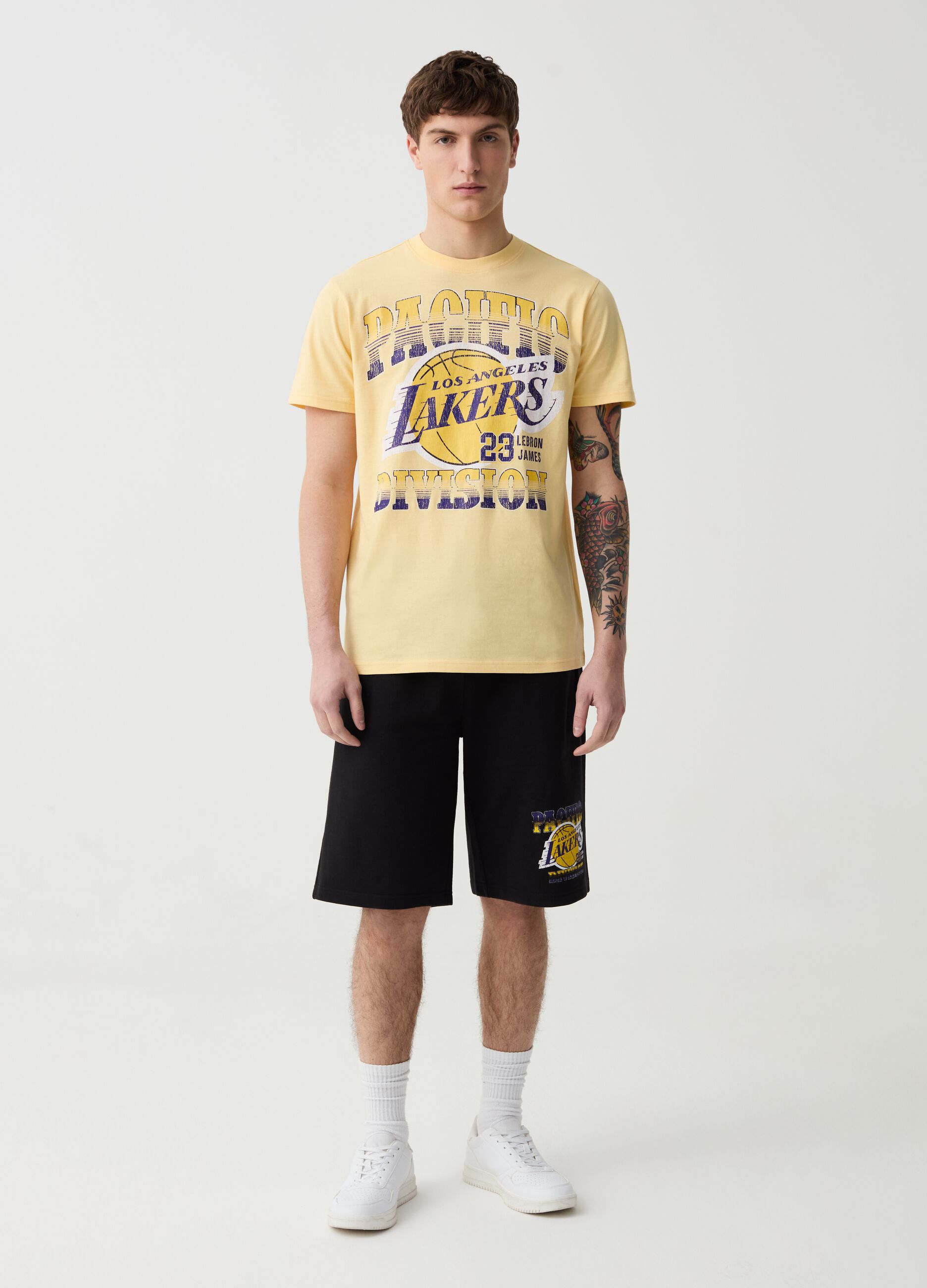 Bermuda jogger stampa NBA Los Angeles Lakers