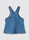 Babygirl blue cotton-blend regular fit dungaree skirt with hearts_1